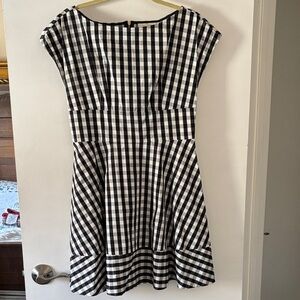 kate spade Gingham Black and White Midi Dress